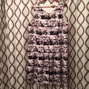 Purple Tahari floral shift dress